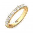 FlyerFit® 18K Yellow Gold Micropave Cutdown Wedding Band