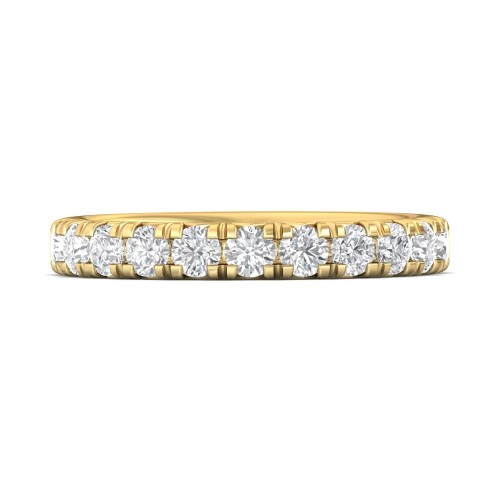 FlyerFit&reg; 18K Yellow Gold Micropave Cutdown Wedding Band