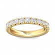 FlyerFit® 14K Yellow Gold Micropave Cutdown Wedding Band