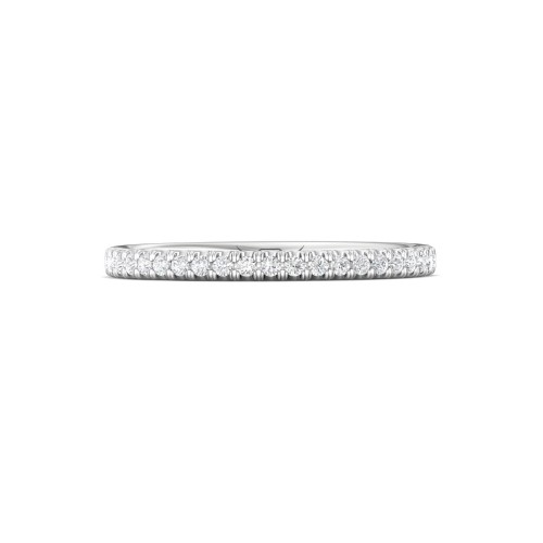 FlyerFit&reg; Platinum Micropave Cut Down Wedding Band