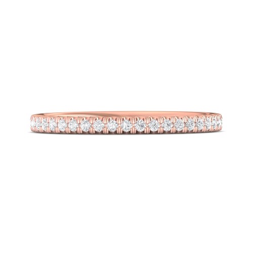 FlyerFit&reg; 18K Pink Gold Micropave Cutdown Wedding Band