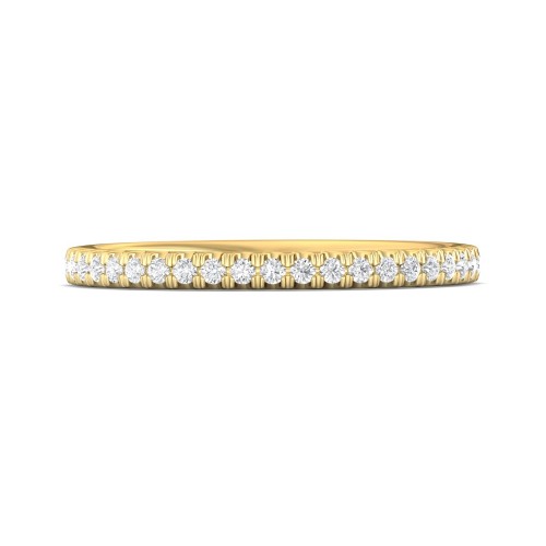 FlyerFit&reg; 18K Yellow Gold Micropave Cutdown Wedding Band