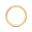 FlyerFit® 18K Yellow Gold Micropave Cutdown Wedding Band