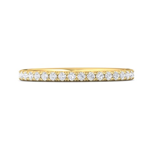 FlyerFit&reg; 14K Yellow Gold Micropave Cutdown Wedding Band