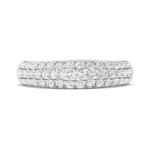 FlyerFit&reg; Platinum Micropave Wedding Band