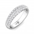 FlyerFit® 14K White Gold Micropave Wedding Band