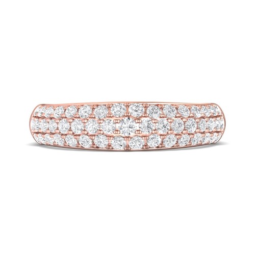 FlyerFit&reg; 18K Pink Gold Micropave Wedding Band