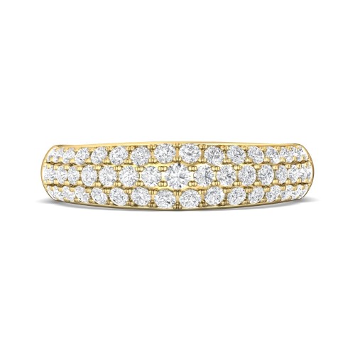 FlyerFit&reg; 14K Yellow Gold Micropave Wedding Band