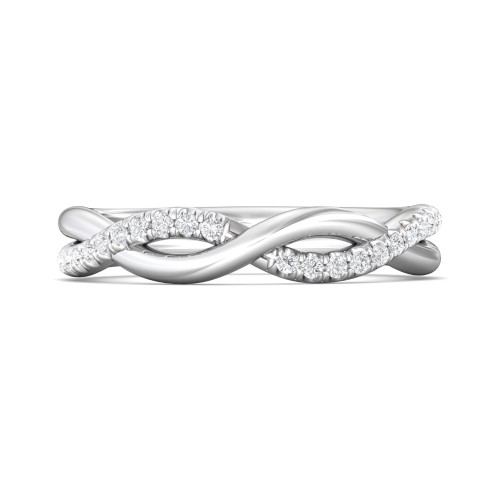 FlyerFit&reg; Platinum Micropave Cutdown Wedding Band