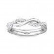 FlyerFit® 18K White Gold Micropave Cutdown Wedding Band