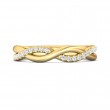 FlyerFit® 18K Yellow Gold Micropave Cutdown Wedding Band