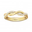 FlyerFit® 18K Yellow Gold Micropave Cutdown Wedding Band