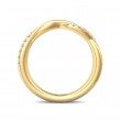 FlyerFit® 18K Yellow Gold Micropave Cutdown Wedding Band