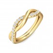 FlyerFit® 18K Yellow Gold Micropave Cutdown Wedding Band