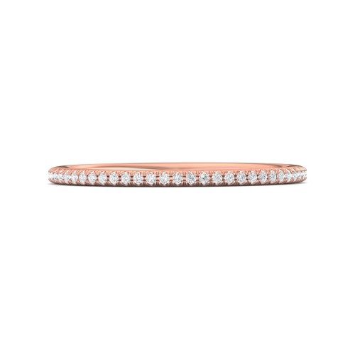 FlyerFit&reg; 18K Pink Gold Micropave Cutdown Wedding Band