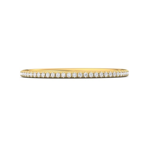 FlyerFit&reg; 18K Yellow Gold Micropave Cutdown Wedding Band