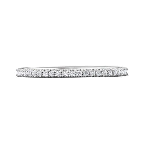 FlyerFit&reg; Platinum Micropave Cutdown Wedding Band