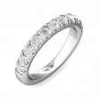 FlyerFit® 18K White Gold Micropave Cutdown Wedding Band