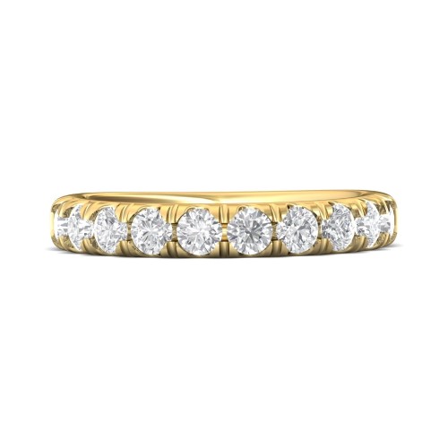 FlyerFit&reg; 18K Yellow Gold Micropave Cutdown Wedding Band