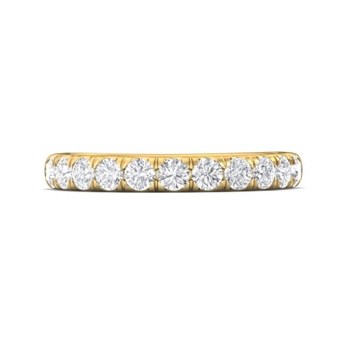 FlyerFit&reg; 18K Yellow Gold Micropave Cutdown Wedding Band