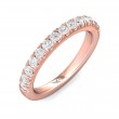 FlyerFit® 18K Pink Gold Micropave Cutdown Wedding Band