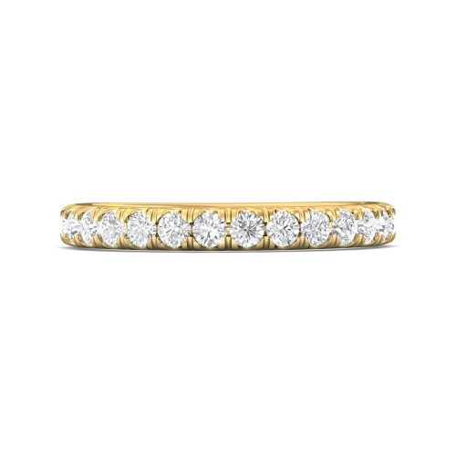 FlyerFit&reg; 18K Yellow Gold Micropave Cutdown Wedding Band