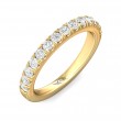 FlyerFit® 18K Yellow Gold Micropave Cutdown Wedding Band