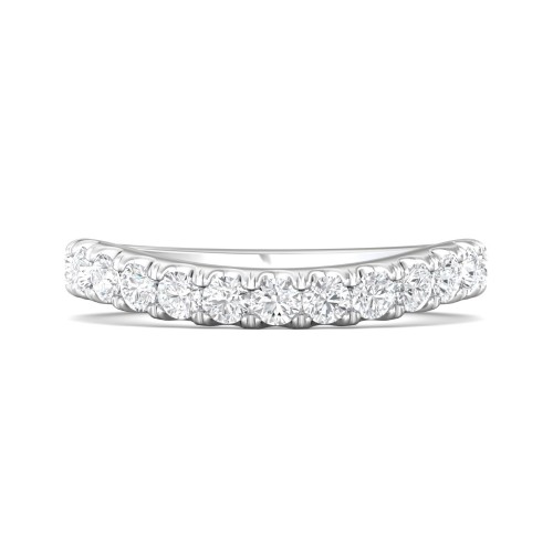 FlyerFit&reg; Platinum Micropave Cutdown Wedding Band