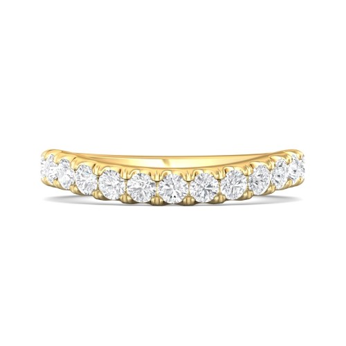 FlyerFit&reg; 18K Yellow Gold Micropave Cutdown Wedding Band