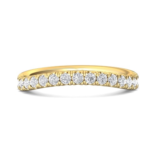 FlyerFit&reg; 18K Yellow Gold Micropave Cutdown Wedding Band