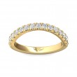 FlyerFit® 18K Yellow Gold Micropave Cutdown Wedding Band