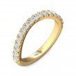 FlyerFit® 18K Yellow Gold Micropave Cutdown Wedding Band