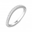 FlyerFit® 14K White Gold Micropave Cutdown Wedding Band