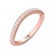 FlyerFit® 18K Pink Gold Micropave Cutdown Wedding Band