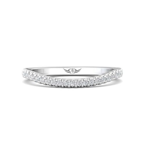 FlyerFit&reg; Platinum Micropave Cutdown Wedding Band