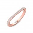 FlyerFit® 18K Pink Gold Micropave Cutdown Wedding Band