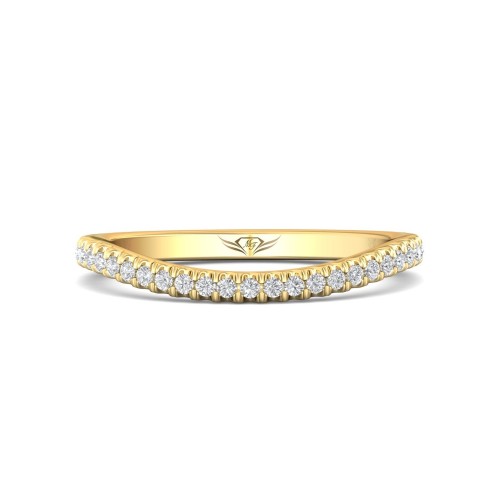 FlyerFit&reg; 14K Yellow Gold Micropave Cutdown Wedding Band