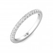 FlyerFit® 14K White Gold Micropave Cutdown Wedding Band