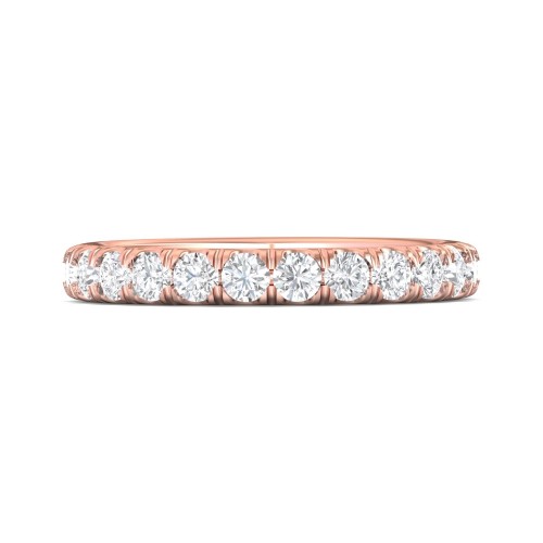 FlyerFit&reg; 14K Pink Gold Micropave Cutdown Wedding Band