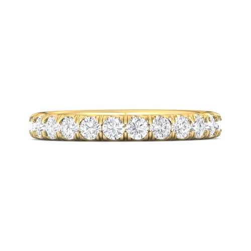 FlyerFit&reg; 18K Yellow Gold Micropave Cutdown Wedding Band