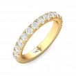 FlyerFit® 18K Yellow Gold Micropave Cutdown Wedding Band