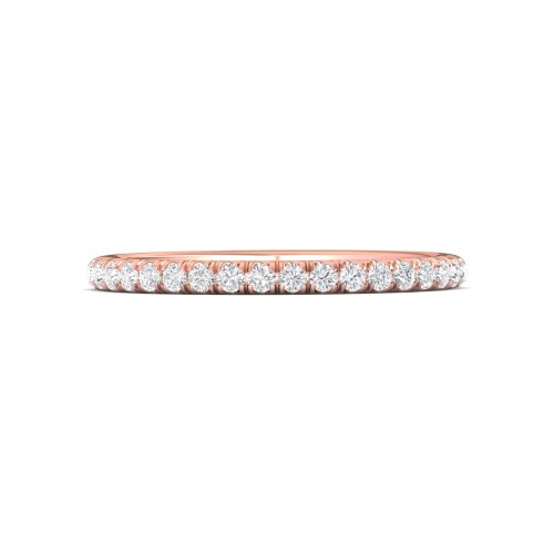 FlyerFit&reg; 14K Pink Gold Micropave Cutdown Wedding Band