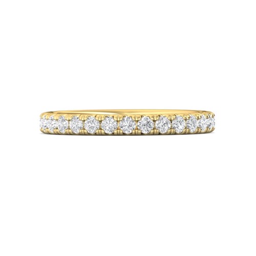 FlyerFit&reg; 14K Yellow Gold Micropave Cutdown Wedding Band