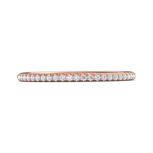 FlyerFit&reg; 18K Pink Gold Micropave Cutdown Wedding Band