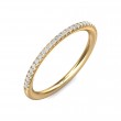 FlyerFit® 18K Yellow Gold Micropave Cutdown Wedding Band