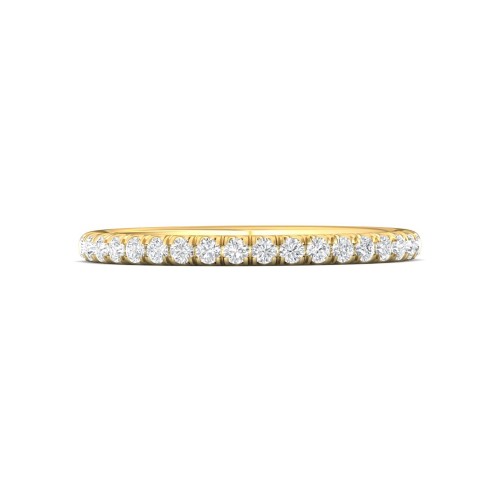 FlyerFit&reg; 14K Yellow Gold Micropave Cutdown Wedding Band