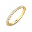 FlyerFit® 18K Yellow Gold Micropave Cutdown Wedding Band
