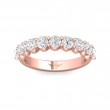 FlyerFit® 14K Pink Gold Shared Prong Wedding Band