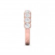 FlyerFit® 14K Pink Gold Shared Prong Wedding Band