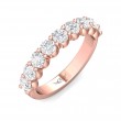 FlyerFit® 14K Pink Gold Shared Prong Wedding Band